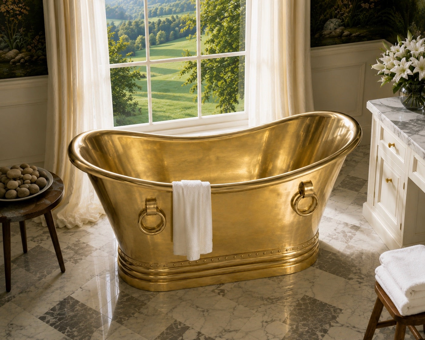 Unlacquered Brass Bruny Bathtub