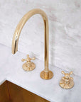 Widespread 3 Holes Solid Unlacquered Brass Faucet