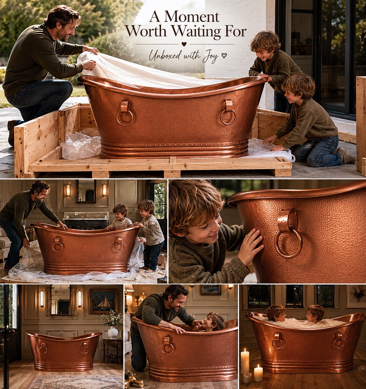 Texas Hammered Copper Bathtub