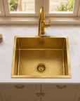 Unlacquered Brass Hammered Sink - Farmhouse kitchen Sink