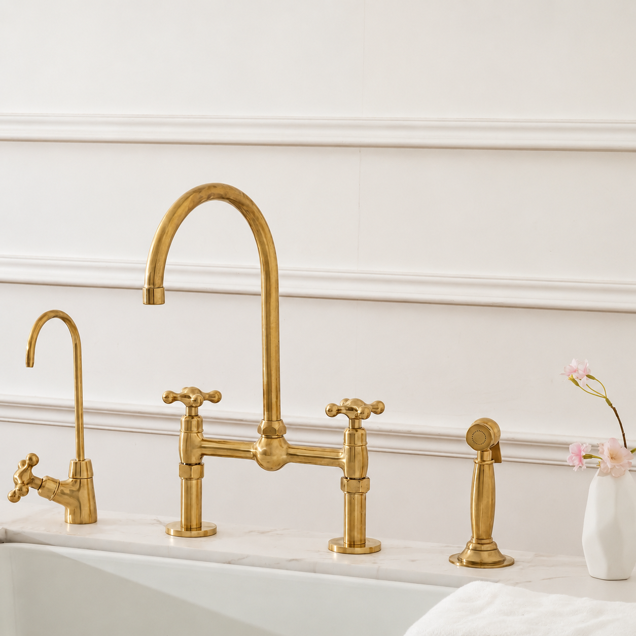 Unlacquered Brass Dublin Bridge Faucet