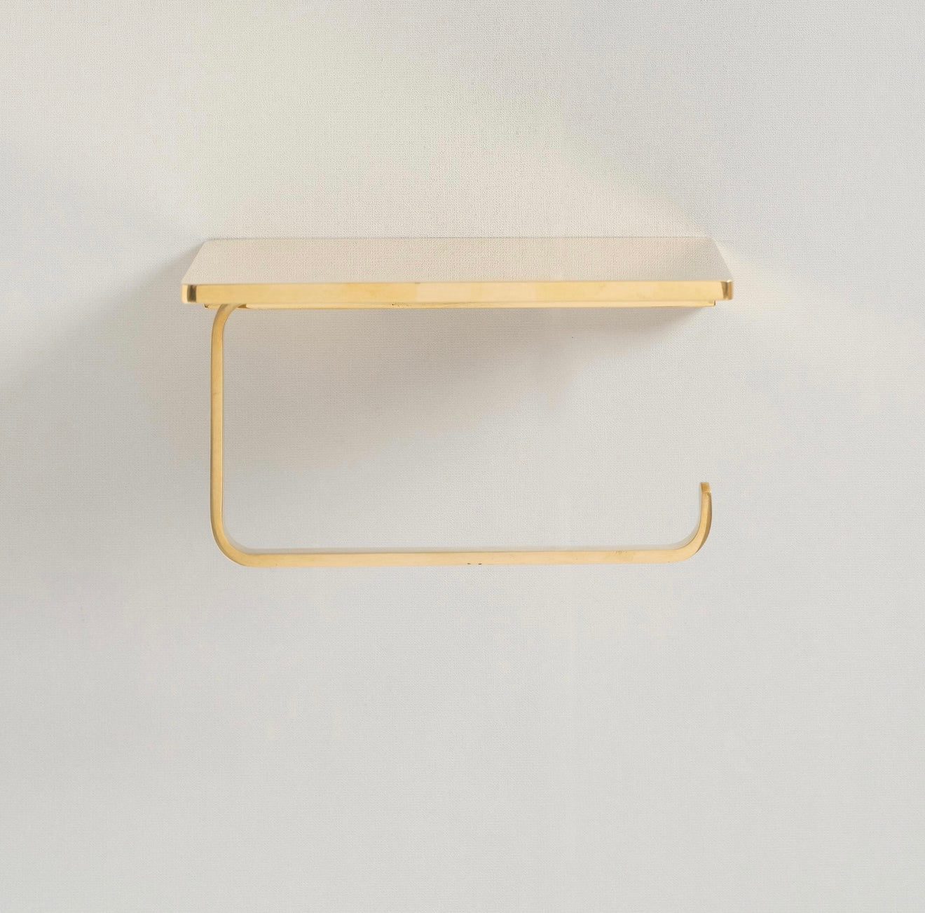Unlacquered Brass Toilet Roll Holder, Storage Bathroom Decor