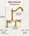 Farmhouse brass bridge faucet, classic two-hole design