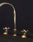 Unlacquered Brass Deck Mounted 3 Holes Countertop Faucet