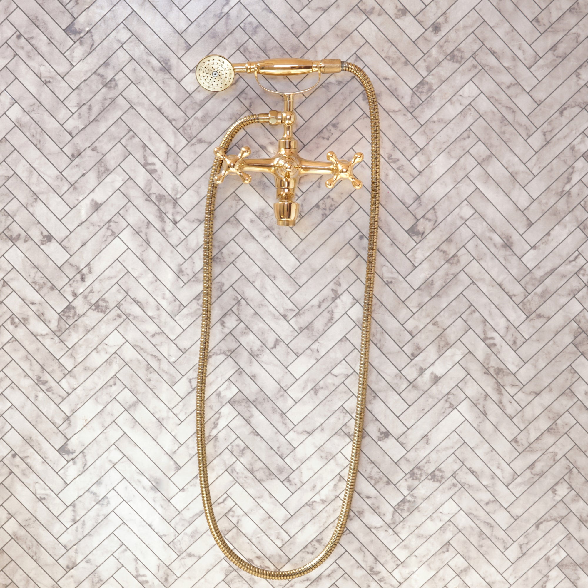 Handcrafted Unlacquered Brass Freestanding Bath Tub Filler