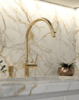 Unlacquered Brass Pull Down Kitchen Faucet