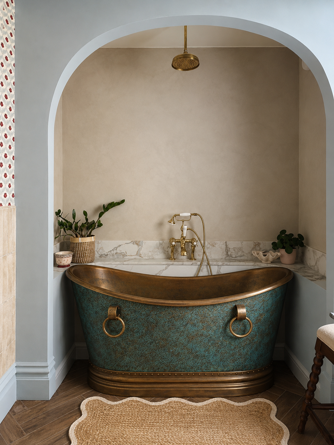 Imperial Verdigris Copper Freestanding Bathtub