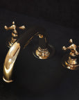 Unlacquered Brass Deck Mounted Faucet - 3 Holes Mounted Bath Faucet