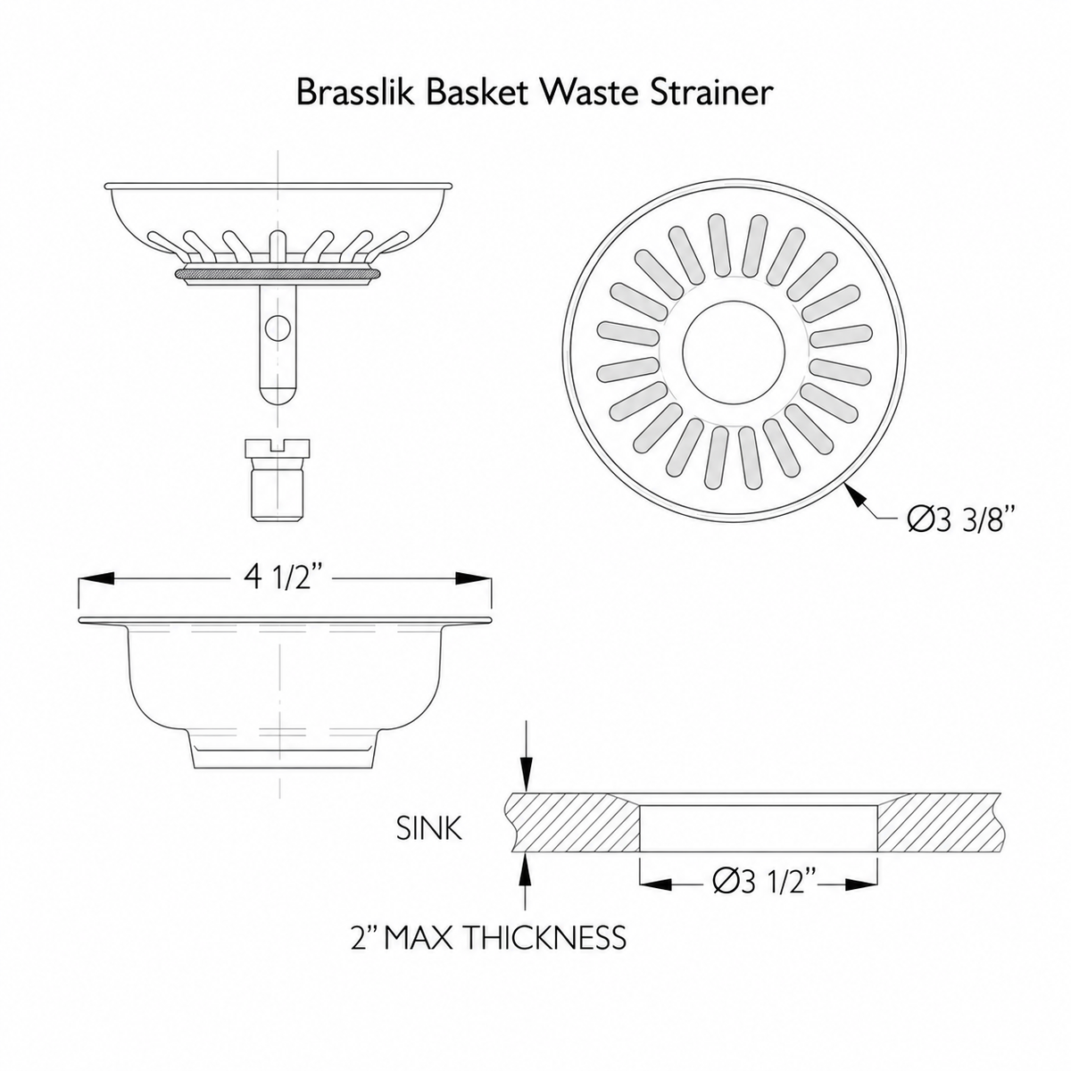 Brass Basket Waste Strainer