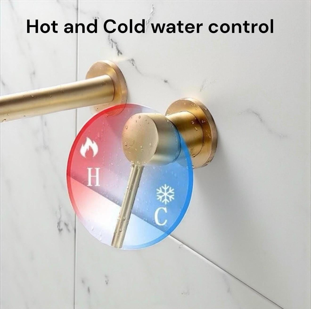 Unlacquered Brass Wall Mount Faucet, Single Handle Hot &amp; Cold Sink Tap