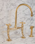 Curved Legs Brass Bridge Faucet