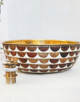 Walnut Wood & Brass Vessel Sink - Handcrafted Vessel Sink