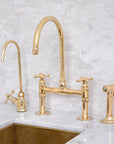 Unlacquered Brass Bridge Kitchen Faucet