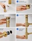 Bottle P Trap for Bathroom Sink – Unlacquered Brass