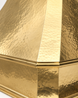 Handcrafted brass range hood cover for ventilation inserts