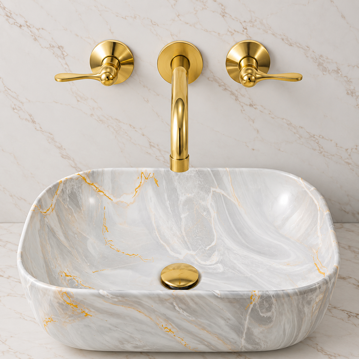 Powder Room Wall Mounted Faucet - Unlacquered Brass
