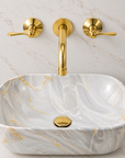 Powder Room Wall Mounted Faucet - Unlacquered Brass
