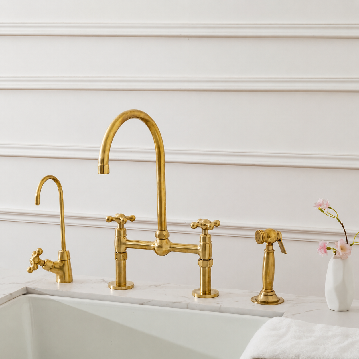 Unlacquered Brass Dublin Bridge Faucet