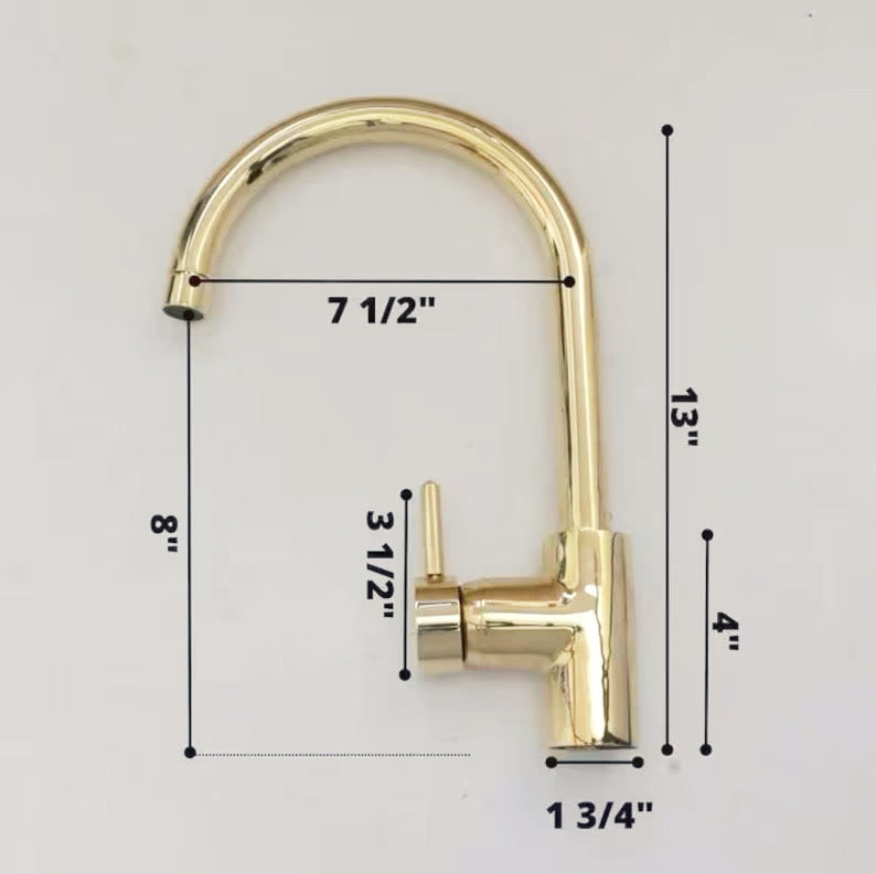 Unlacquered Brass 360° Rotating Faucet for Kitchen &amp; Bathroom