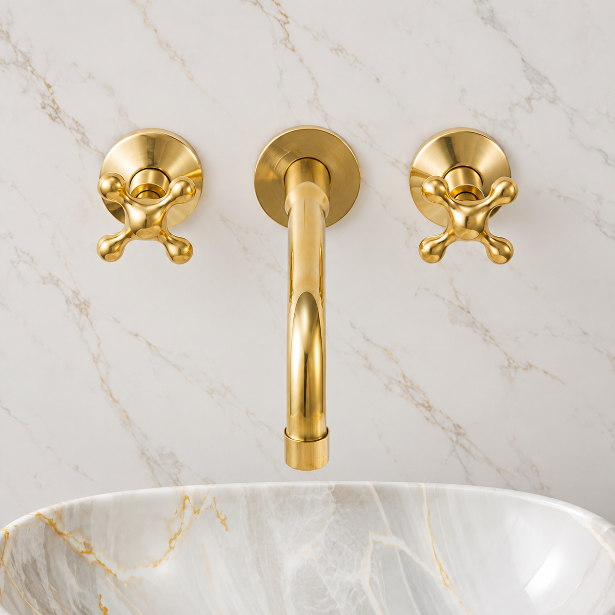 Powder Room Wall Mounted Faucet - Unlacquered Brass