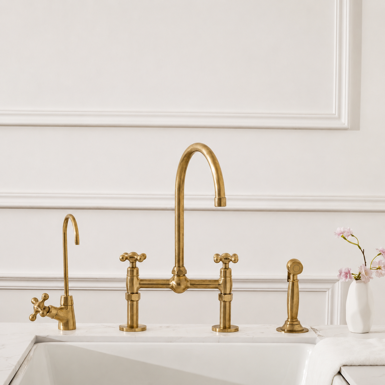 Unlacquered Brass Dublin Bridge Faucet