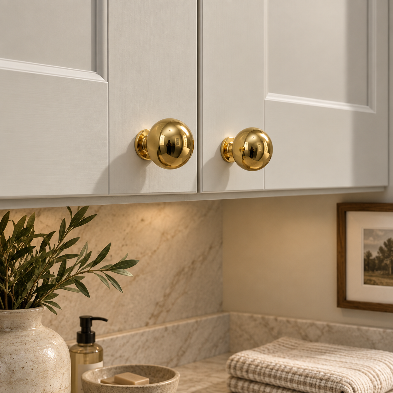 Snyder Round Knob - Unlacquered Brass