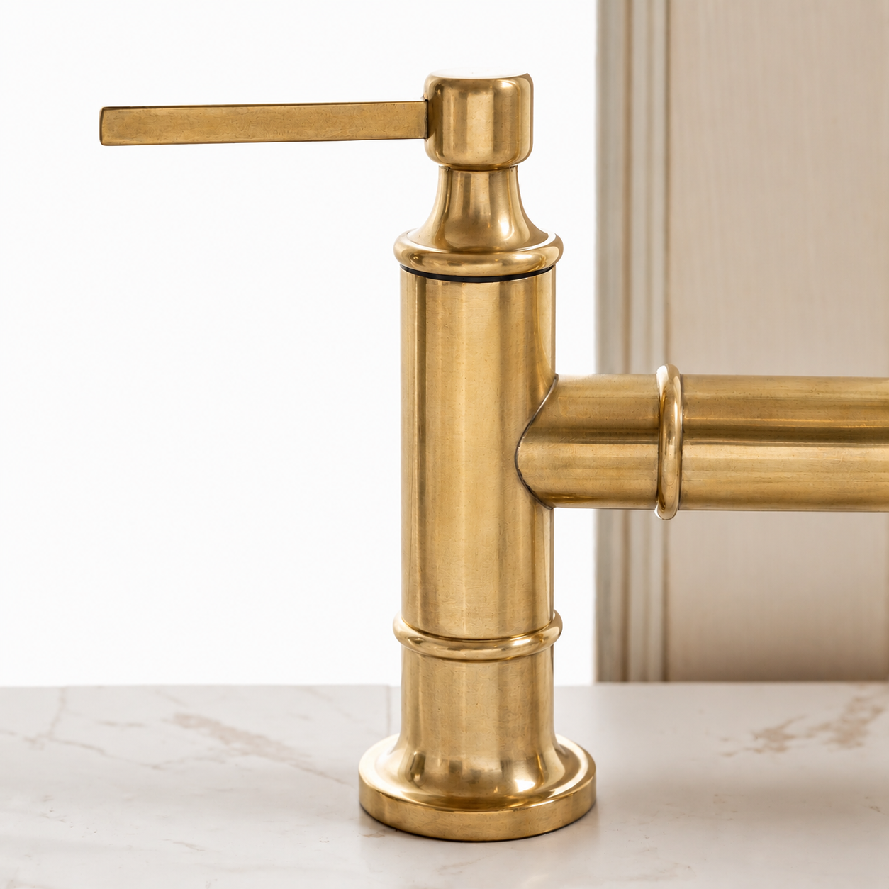 Masson Bridge Kitchen Faucet - Unlacquered Brass