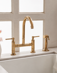 Masson Bridge Kitchen Faucet - Unlacquered Brass