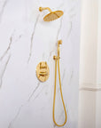 Berkeley Unlacquered Brass Shower System with Pressure Balanced Valve