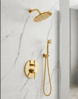 Berkeley Unlacquered Brass Shower System with Pressure Balanced Valve