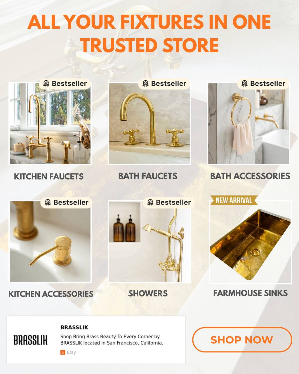 Berkeley Unlacquered Brass Shower System with Pressure Balanced Valve