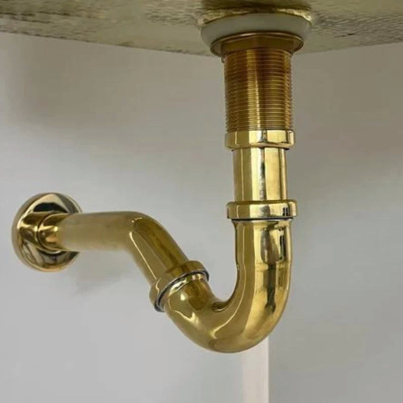 Solid Unlacquered Brass S-trap , Brass Water Trap