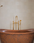 Unlacquered Brass Floor Mounted Bath Tube Filler
