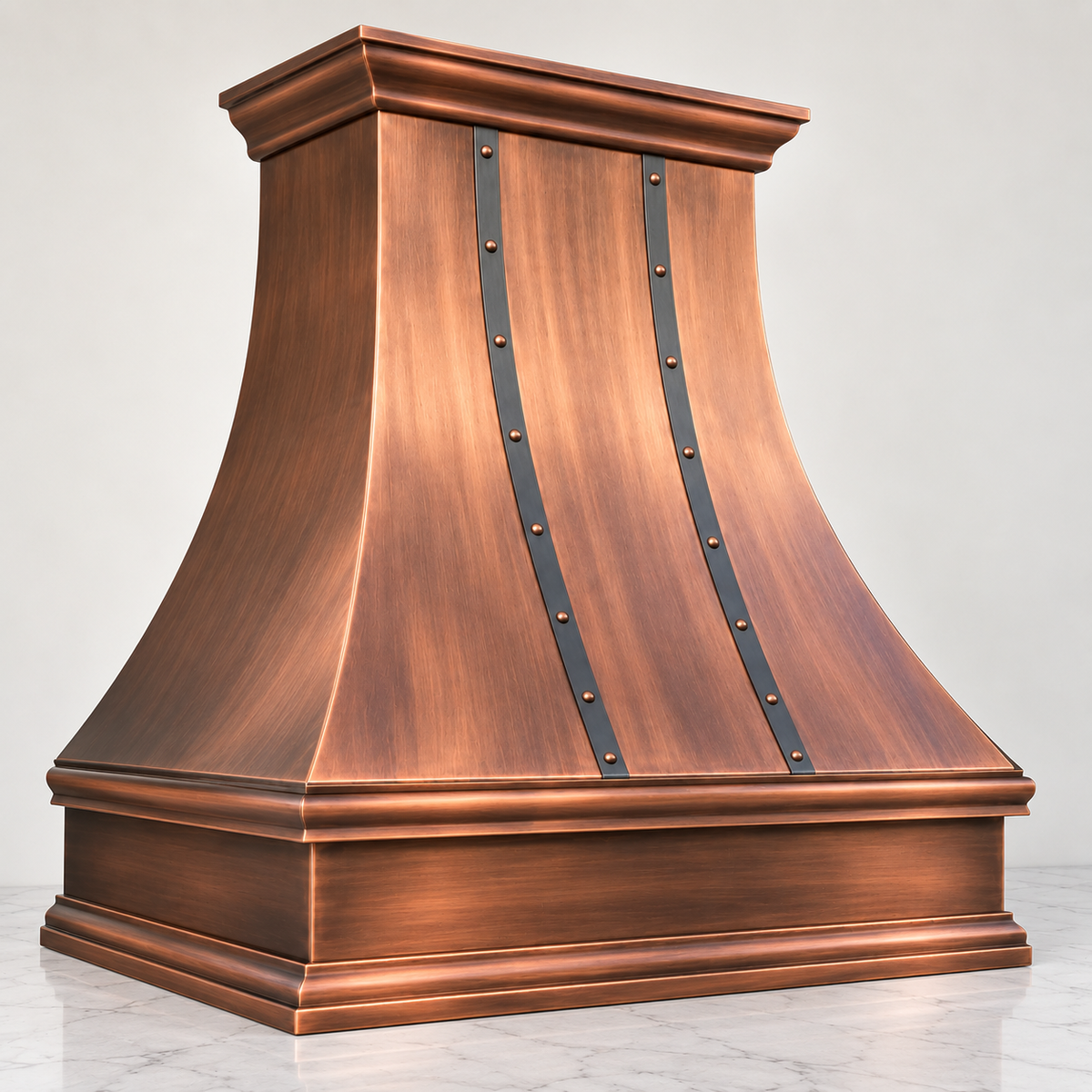 French bell copper hood for kitchen ranges