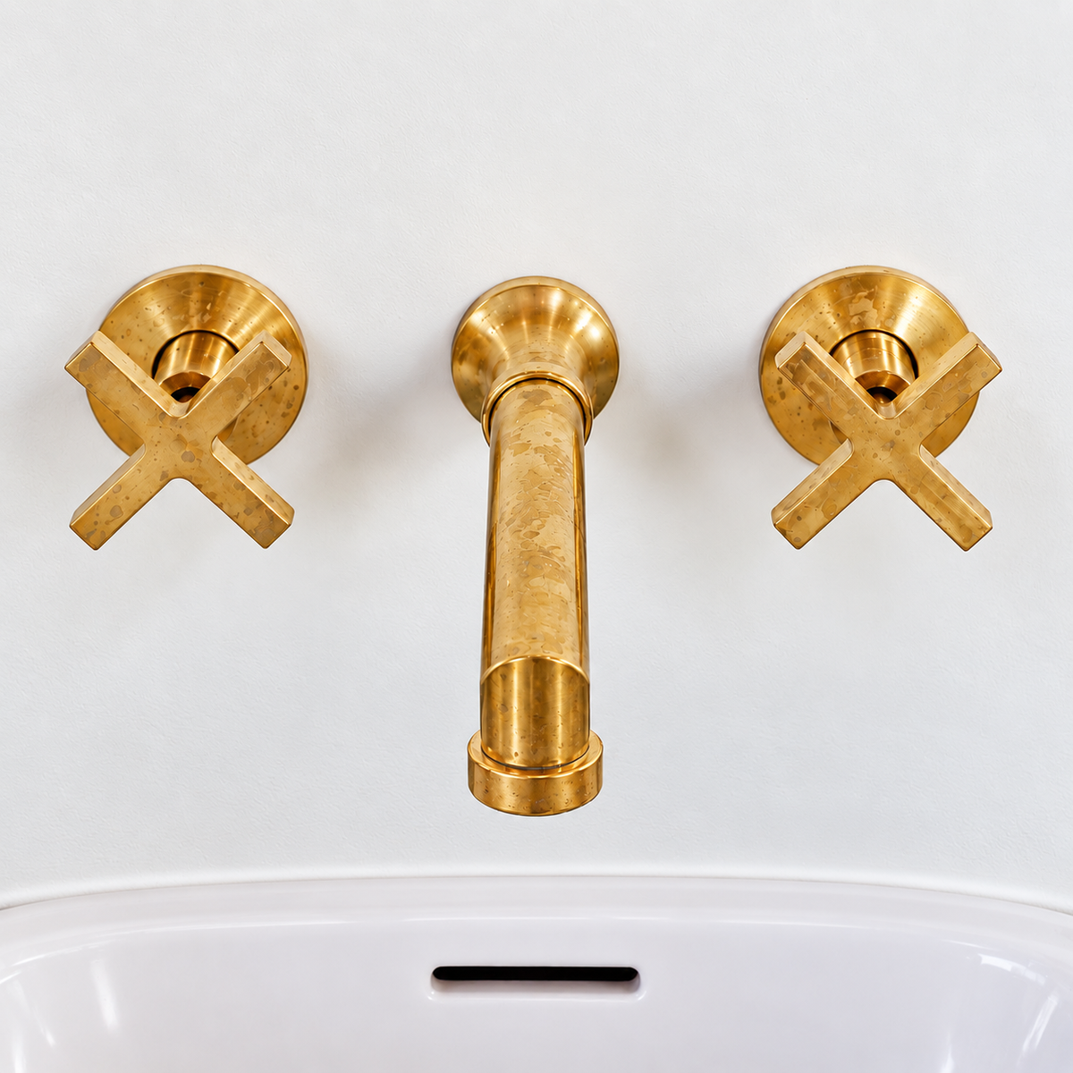 Kensington Unlacquered Brass Wall Mounted Faucet