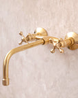 Wall Mounted Sink Faucet | Cross Handle Faucet | Brasslik