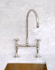 Nickel Kitchen Faucet | Brass Bridge Faucet | Brasslik