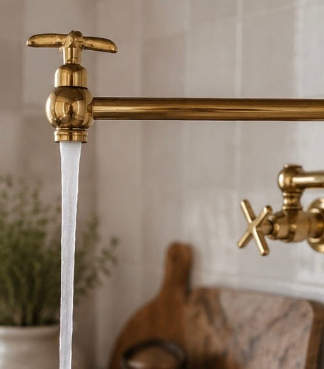 Classic Pot Filler - Unlacquered Brass Finish