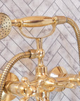 Handcrafted Unlacquered Brass Freestanding Bath Tub Filler