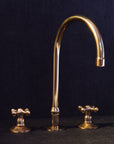 Unlacquered Brass Deck Mounted 3 Holes Countertop Faucet