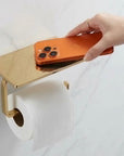 Unlacquered Brass Toilet Roll Holder, Storage Bathroom Decor