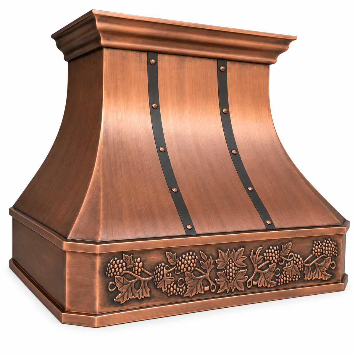 Antique copper vent hood cover for kitchen ranges