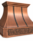 Antique copper vent hood cover for kitchen ranges