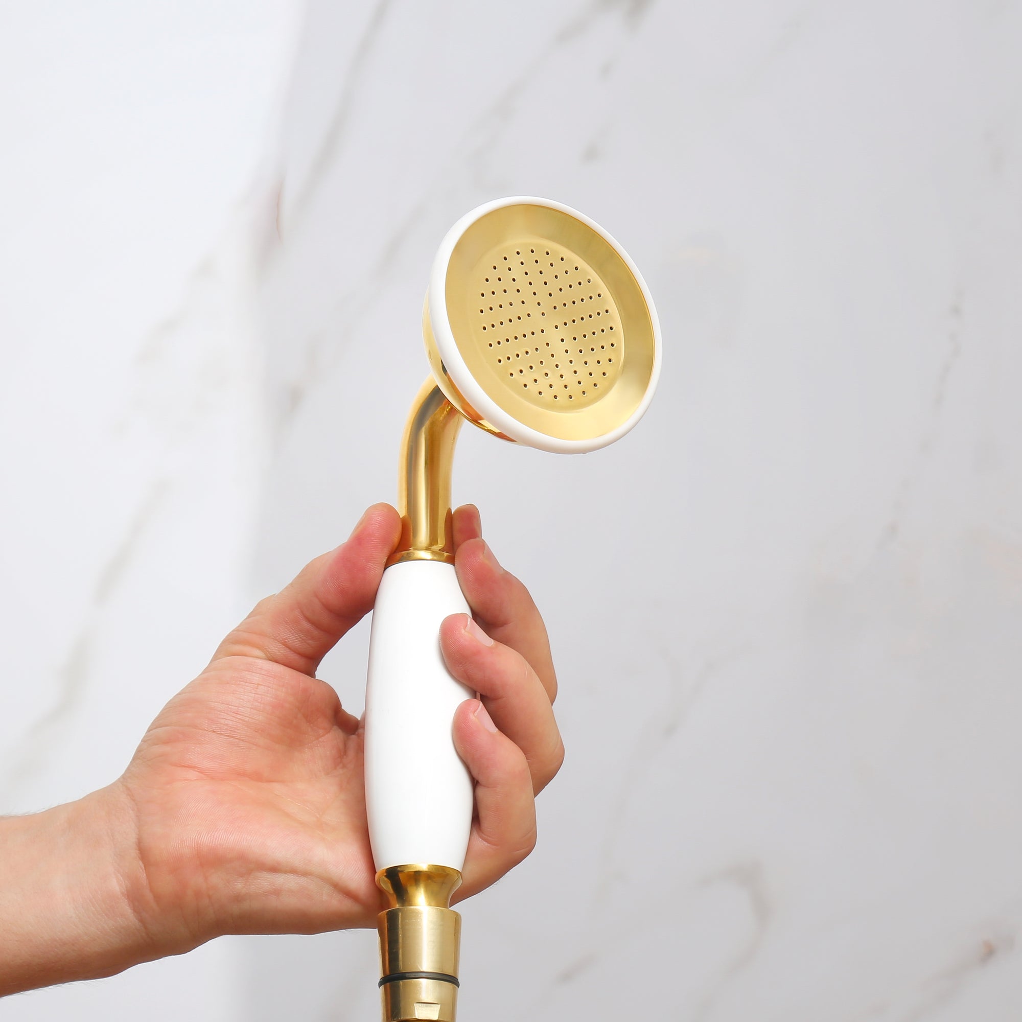 Unlacquered Brass Delta Vintage Shower
