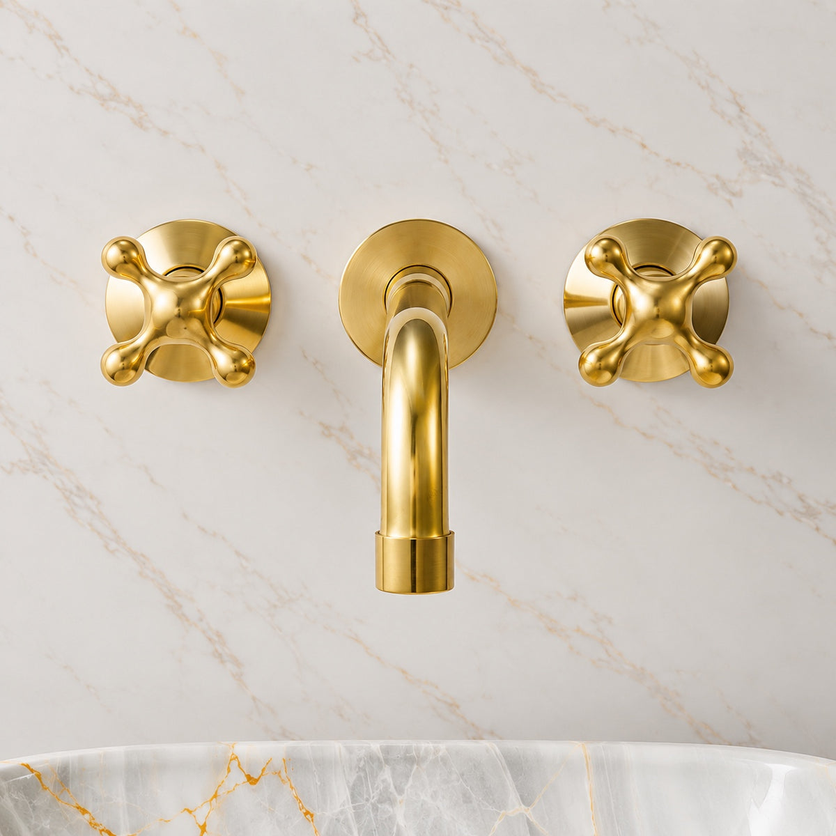 Powder Room Wall Mounted Faucet - Unlacquered Brass