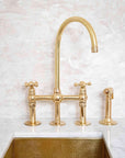 Unlacquered Brass 3 Holes Bridge Faucet