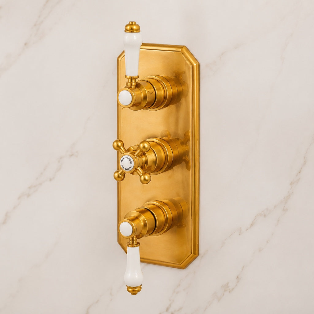 Thermostatic Two Way Shower Valve – Unlacquered Brass