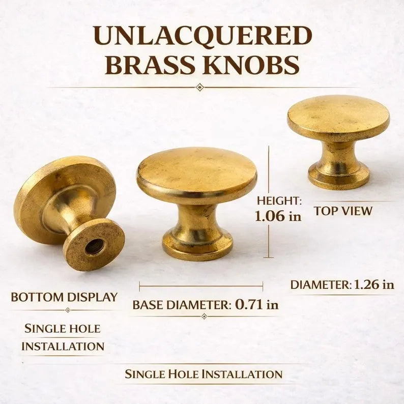 Ball Cabinet Knob - Unlacquered Brass