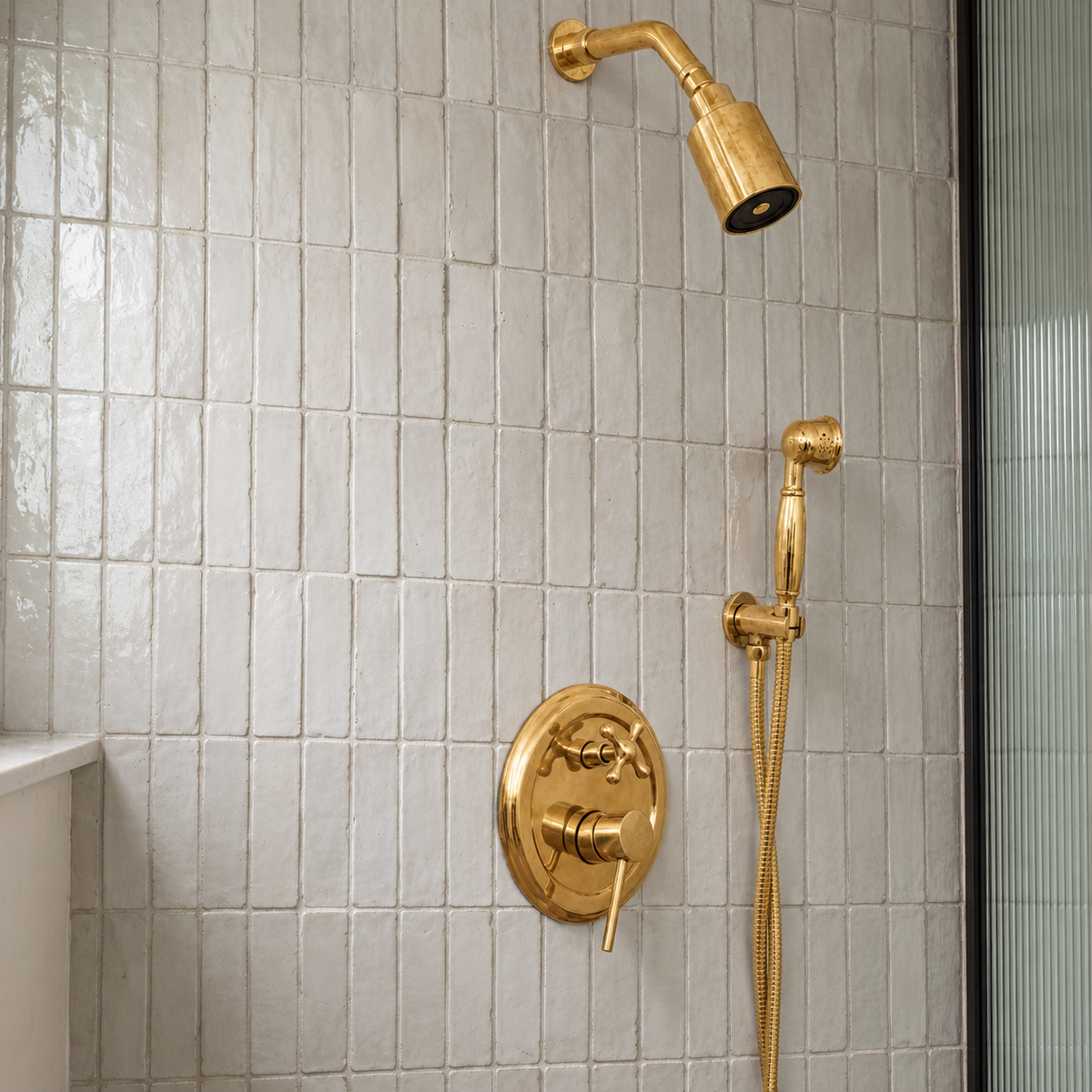 Kyc Brass Shower System - Unlacquered Brass