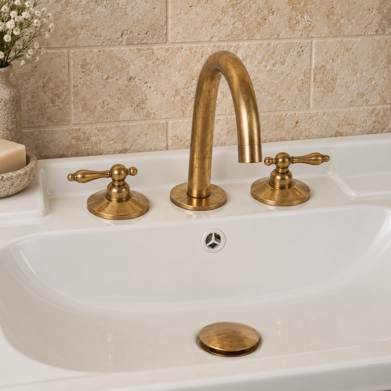 Unlacquered Brass Bath Vanity Faucet